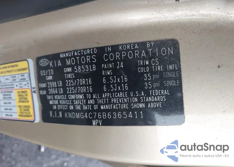 2011 Kia Sedona Lx из США, поврежденный, VIN KNDMG4C76B6365411